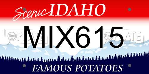 MIX615 Idaho License Plate