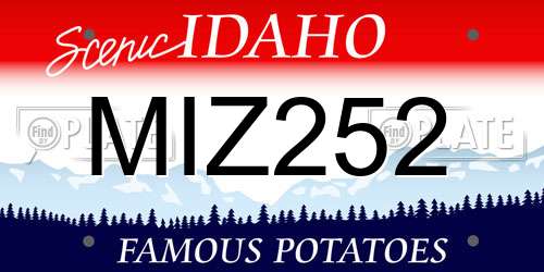 MIZ252 Idaho License Plate