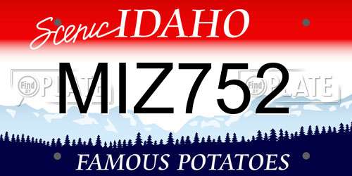 MIZ752 Idaho License Plate