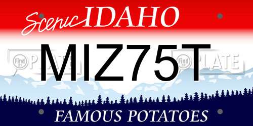 MIZ75T Idaho License Plate