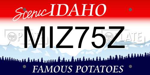 MIZ75Z Idaho License Plate