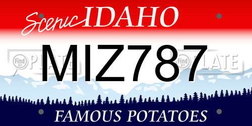 MIZ787 Idaho License Plate