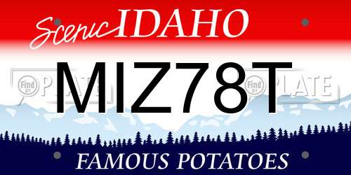 MIZ78T Idaho License Plate
