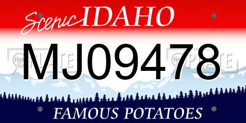 MJ09478 Idaho License Plate
