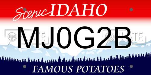 MJ0G2B Idaho License Plate