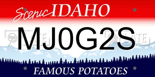 MJ0G2S Idaho License Plate