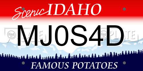MJ0S4D Idaho License Plate