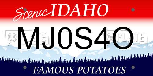 MJ0S4O Idaho License Plate