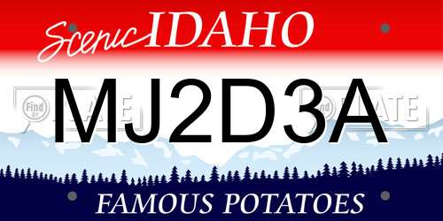 MJ2D3A Idaho License Plate