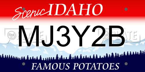 MJ3Y2B Idaho License Plate