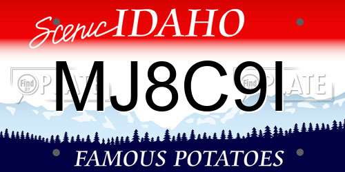 MJ8C9I Idaho License Plate