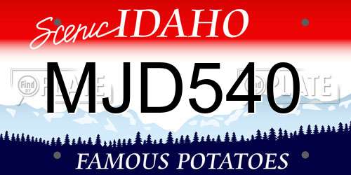 MJD540 Idaho License Plate