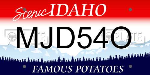 MJD54O Idaho License Plate
