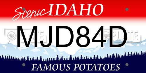 MJD84D Idaho License Plate