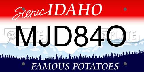 MJD84O Idaho License Plate