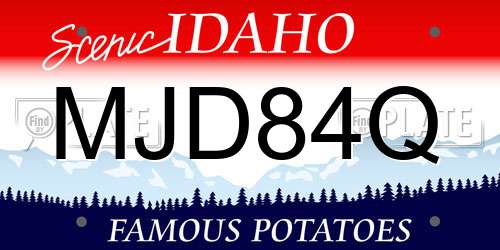 MJD84Q Idaho License Plate