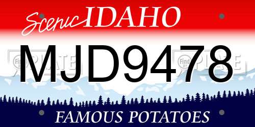 MJD9478 Idaho License Plate