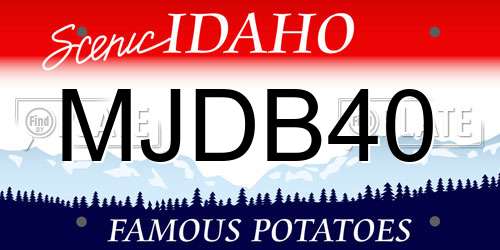 MJDB40 Idaho License Plate