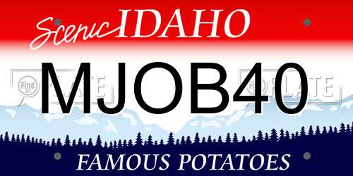 MJOB40 Idaho License Plate