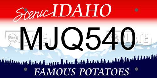 MJQ540 Idaho License Plate