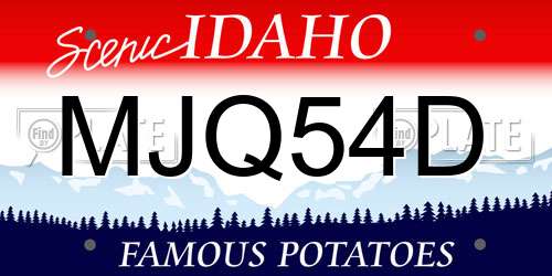 MJQ54D Idaho License Plate