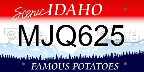 MJQ625 Idaho License Plate