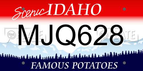 MJQ628 Idaho License Plate