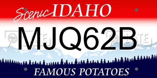 MJQ62B Idaho License Plate