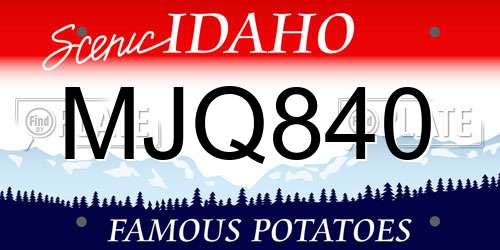 MJQ840 Idaho License Plate