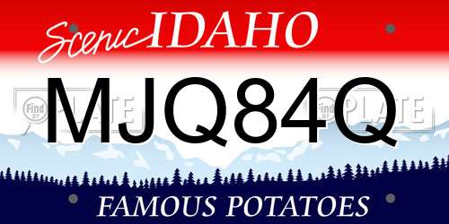 MJQ84Q Idaho License Plate