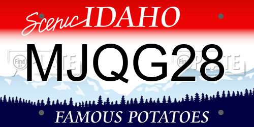MJQG28 Idaho License Plate