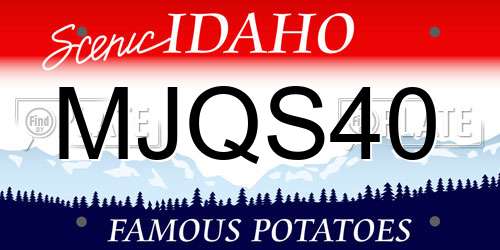MJQS40 Idaho License Plate