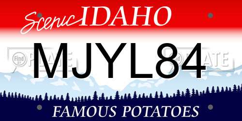 MJYL84 Idaho License Plate