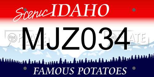 MJZ034 Idaho License Plate