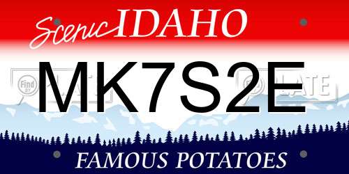 MK7S2E Idaho License Plate