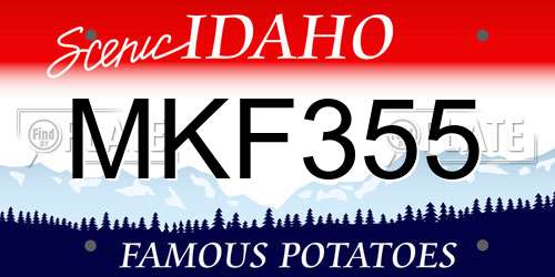 MKF355 Idaho License Plate