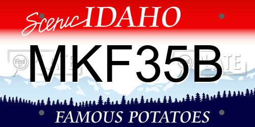 MKF35B Idaho License Plate