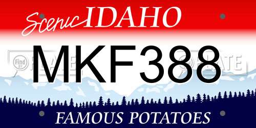 MKF388 Idaho License Plate