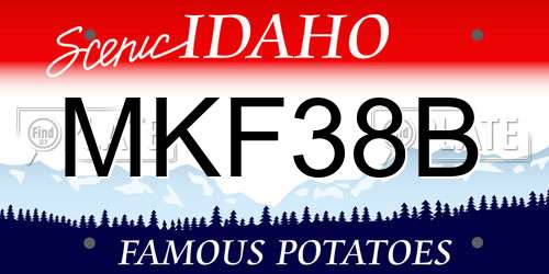 MKF38B Idaho License Plate