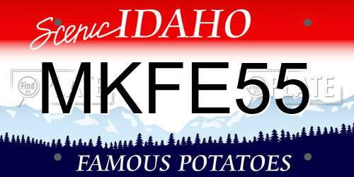 MKFE55 Idaho License Plate