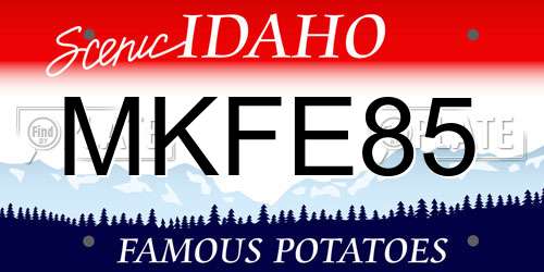 MKFE85 Idaho License Plate