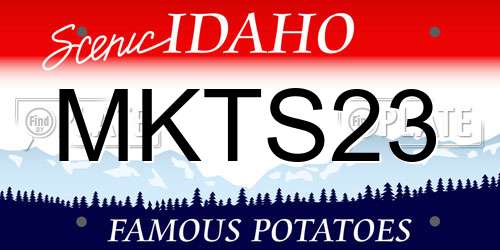 MKTS23 Idaho License Plate