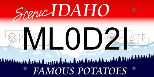ML0D2I Idaho License Plate