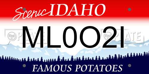 ML0O2I Idaho License Plate