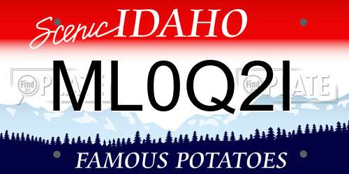 ML0Q2I Idaho License Plate