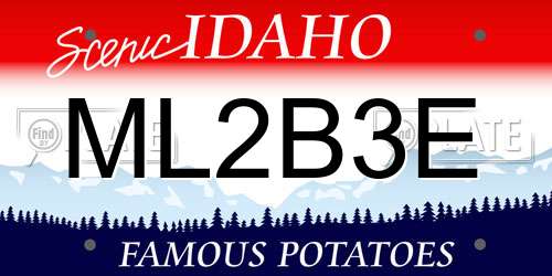 ML2B3E Idaho License Plate
