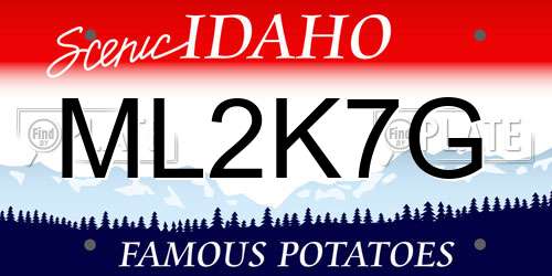 ML2K7G Idaho License Plate