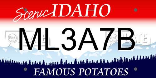 ML3A7B Idaho License Plate