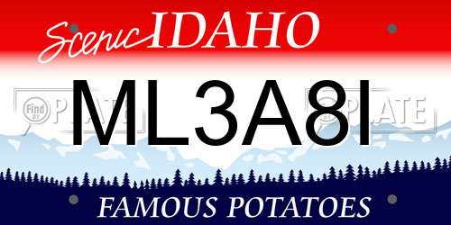ML3A8I Idaho License Plate
