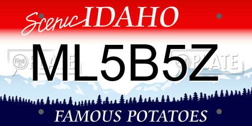 ML5B5Z Idaho License Plate
